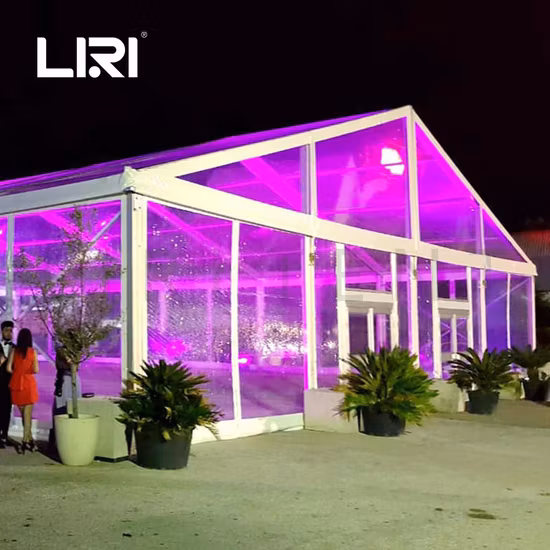 유리제 측벽을 가진 투명한 결혼식 천막 20 x 30cm 알루미늄 구조
