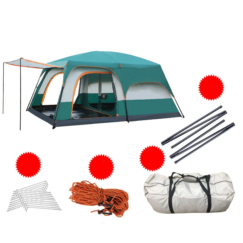 6-12 People Luxurious Double Layer Waterproof Inflatable Family Outdoor Beach Camping Tent